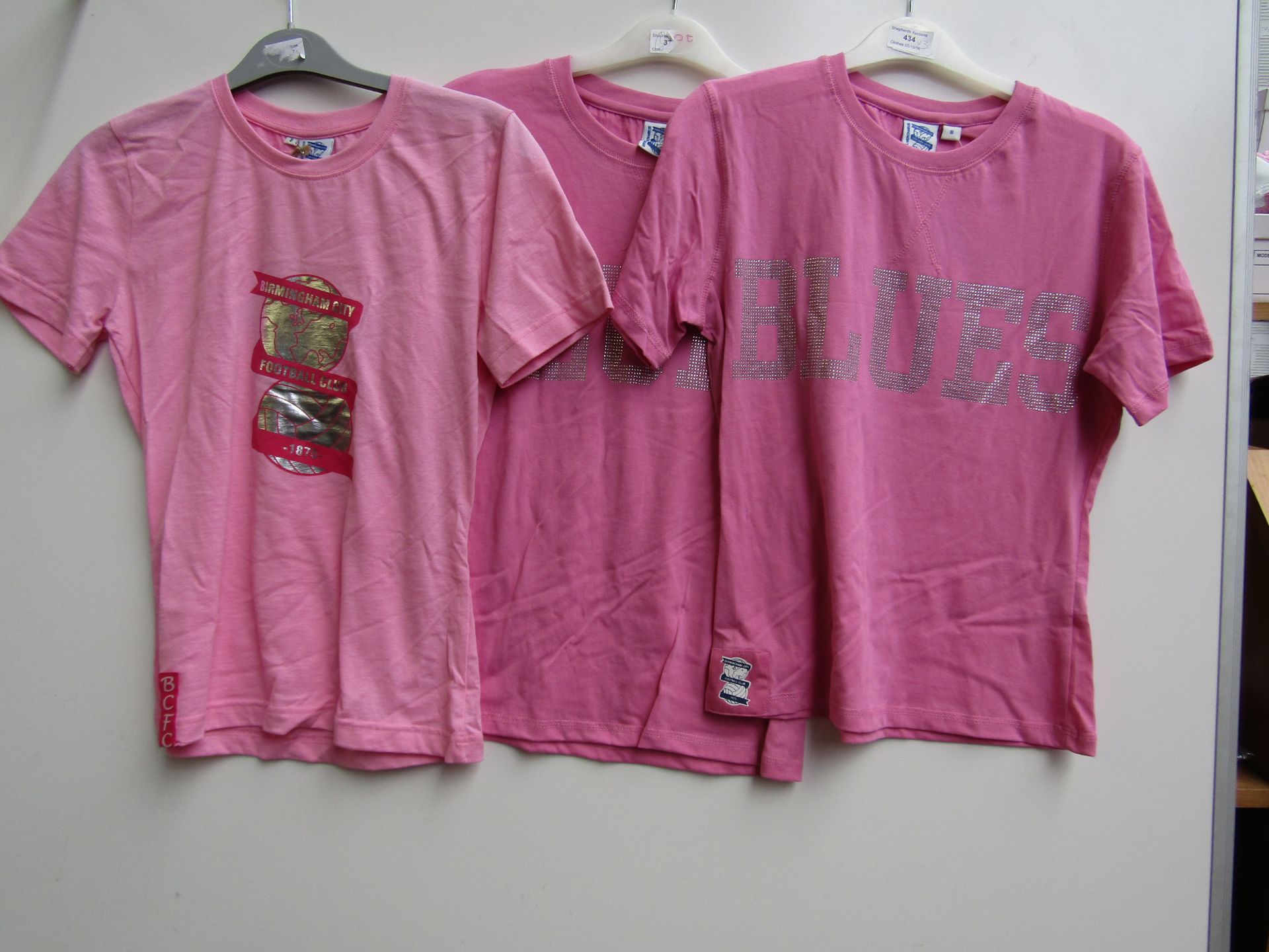 3x Ladies Birmingham City T-Shirts, 2x Size 8 and the other is a size 10