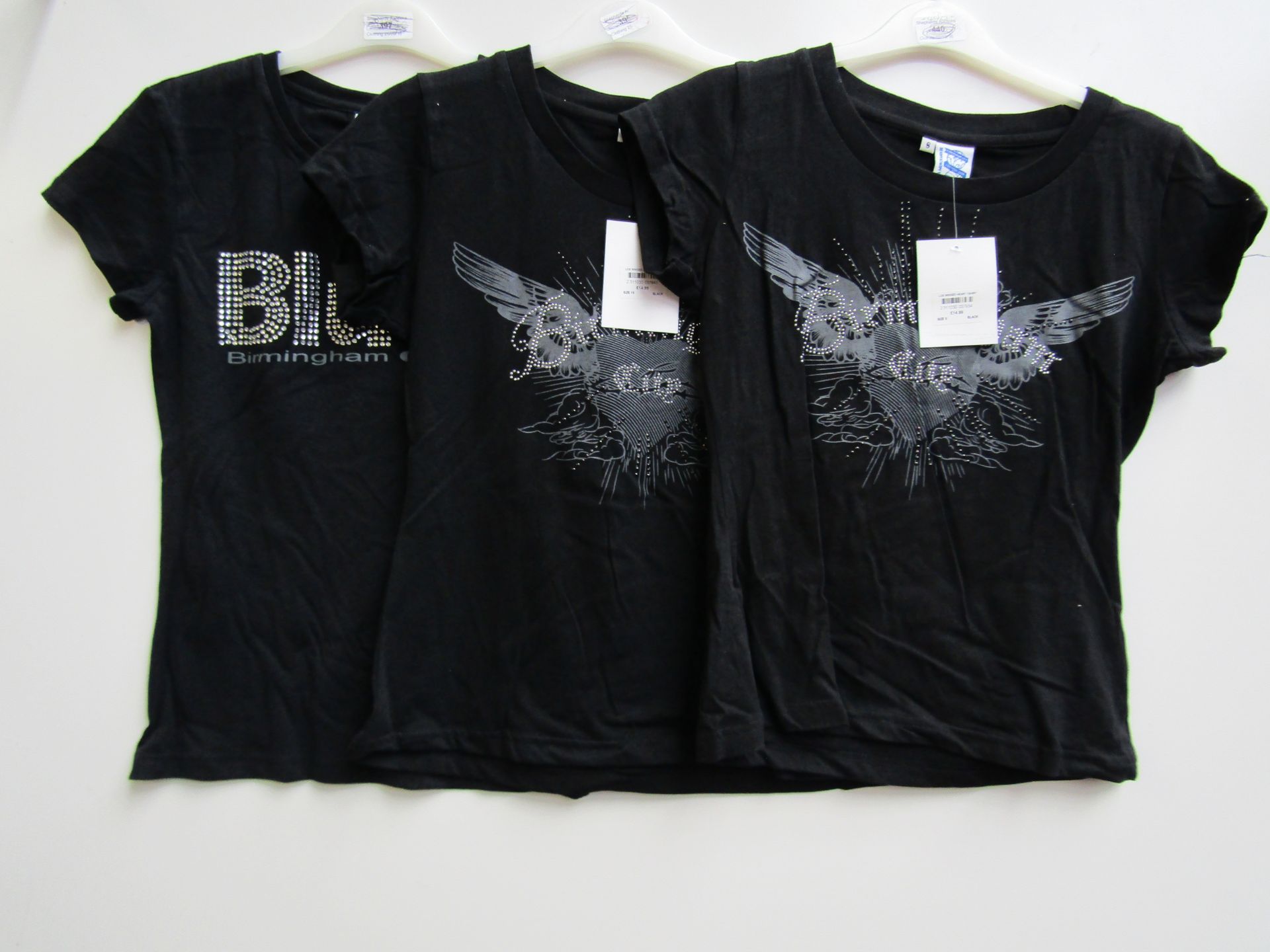 3x ladies Birmingham City T-Shirts 2x size 8 and 1x size 10