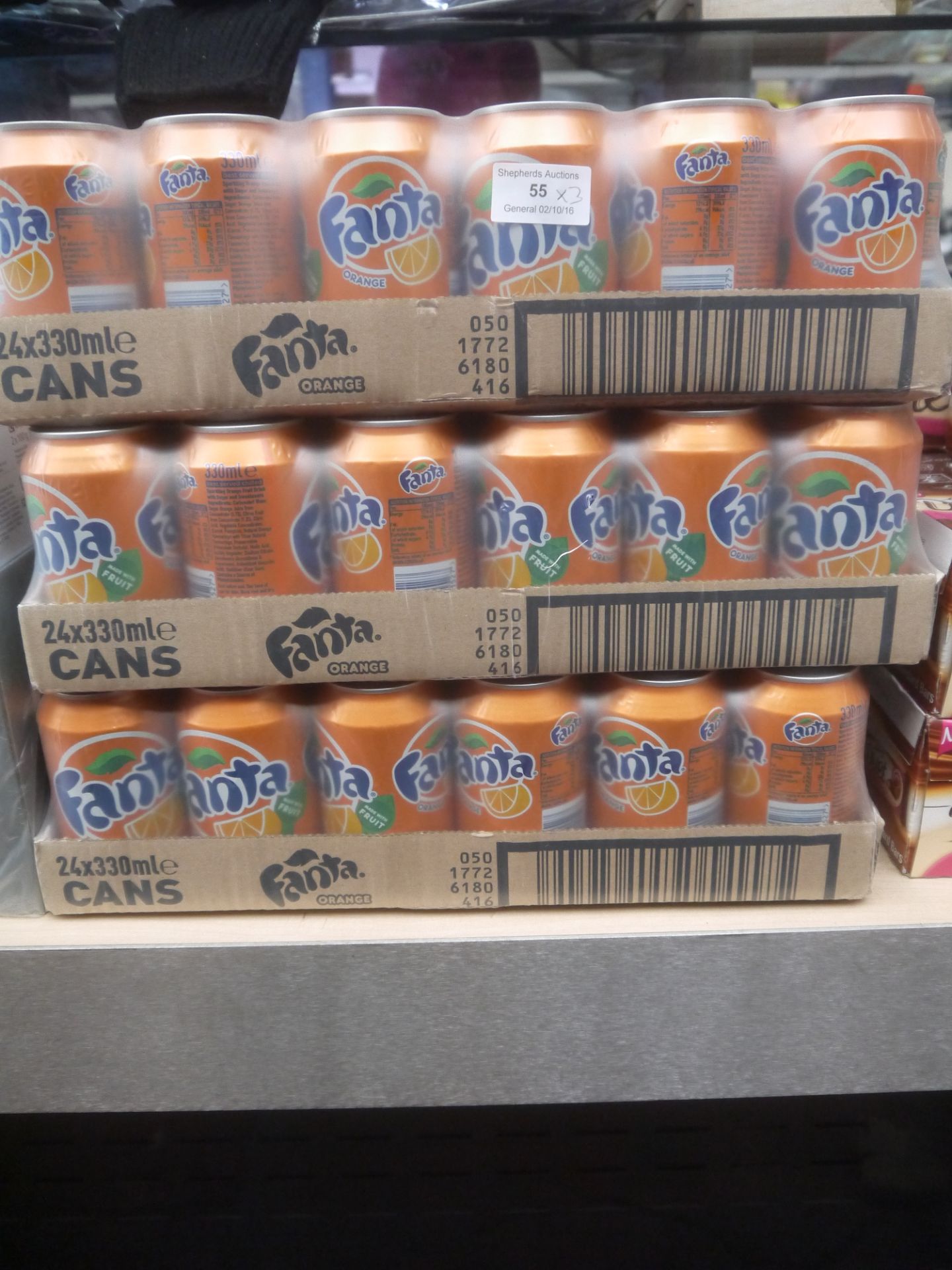 3x Packs of 24 330ml Fanta Orange. Best before July 2016