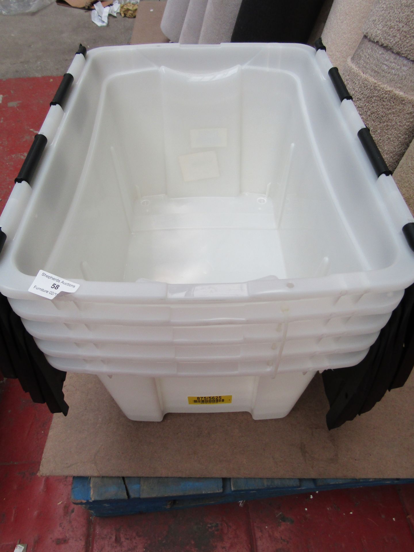 5 x HOME 40 Litre Black Crocodile Lid Storage Boxes. Size H31, W39, D54.5cm. Please Note Pictures - Image 2 of 2