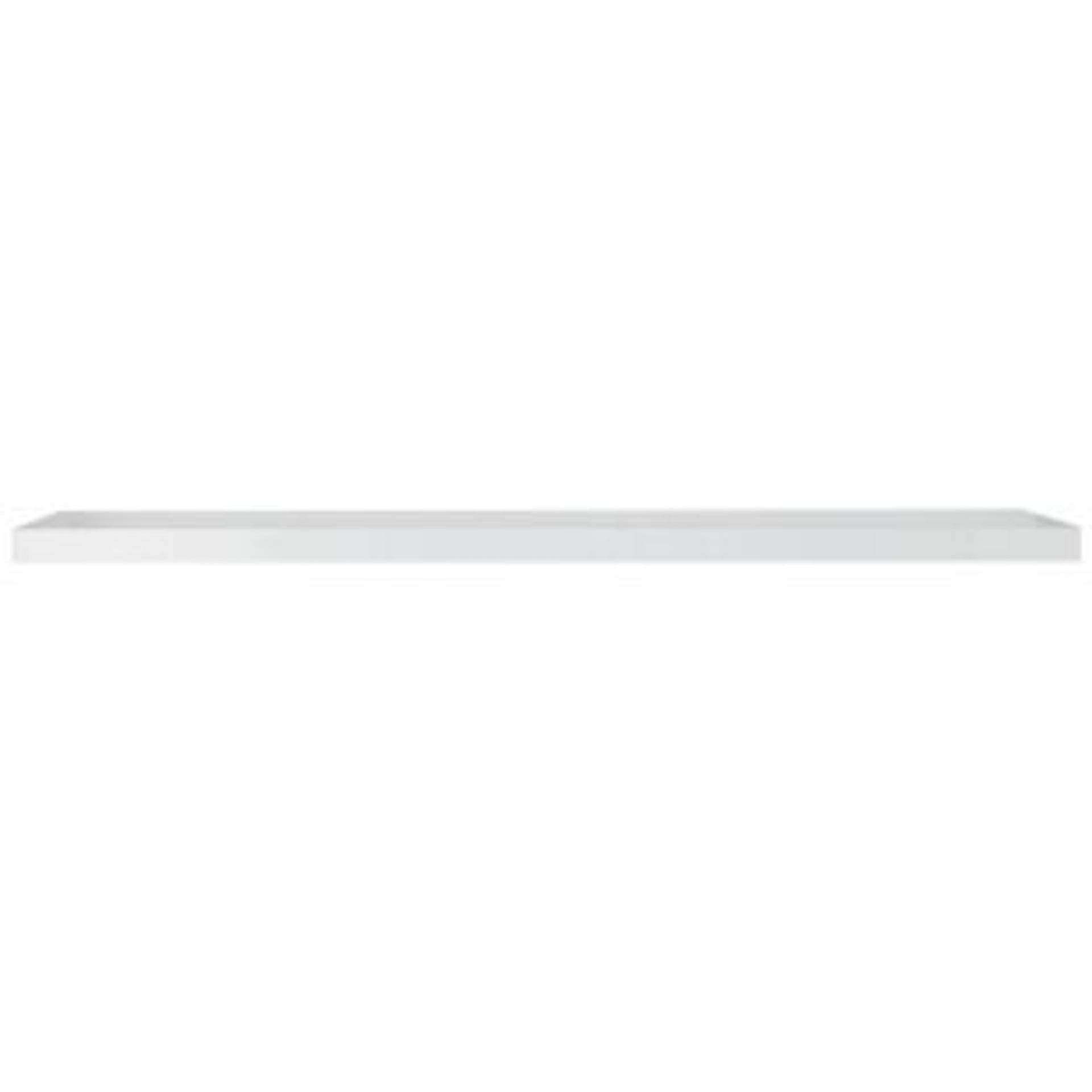 HOME 120cm Floating Shelf - White Gloss. Size H3.8, W120, D25cm. Boxed & Unchecked. Please Note