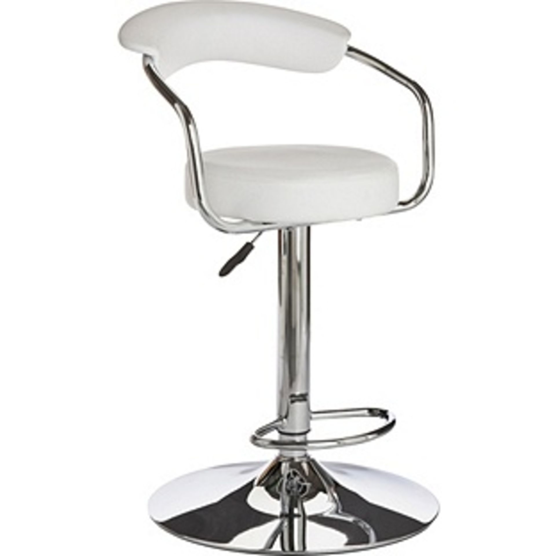 Collection Executive White Gas Lift Bar Stool. Size H85, W52, D48cm. Please Note Pictures are for