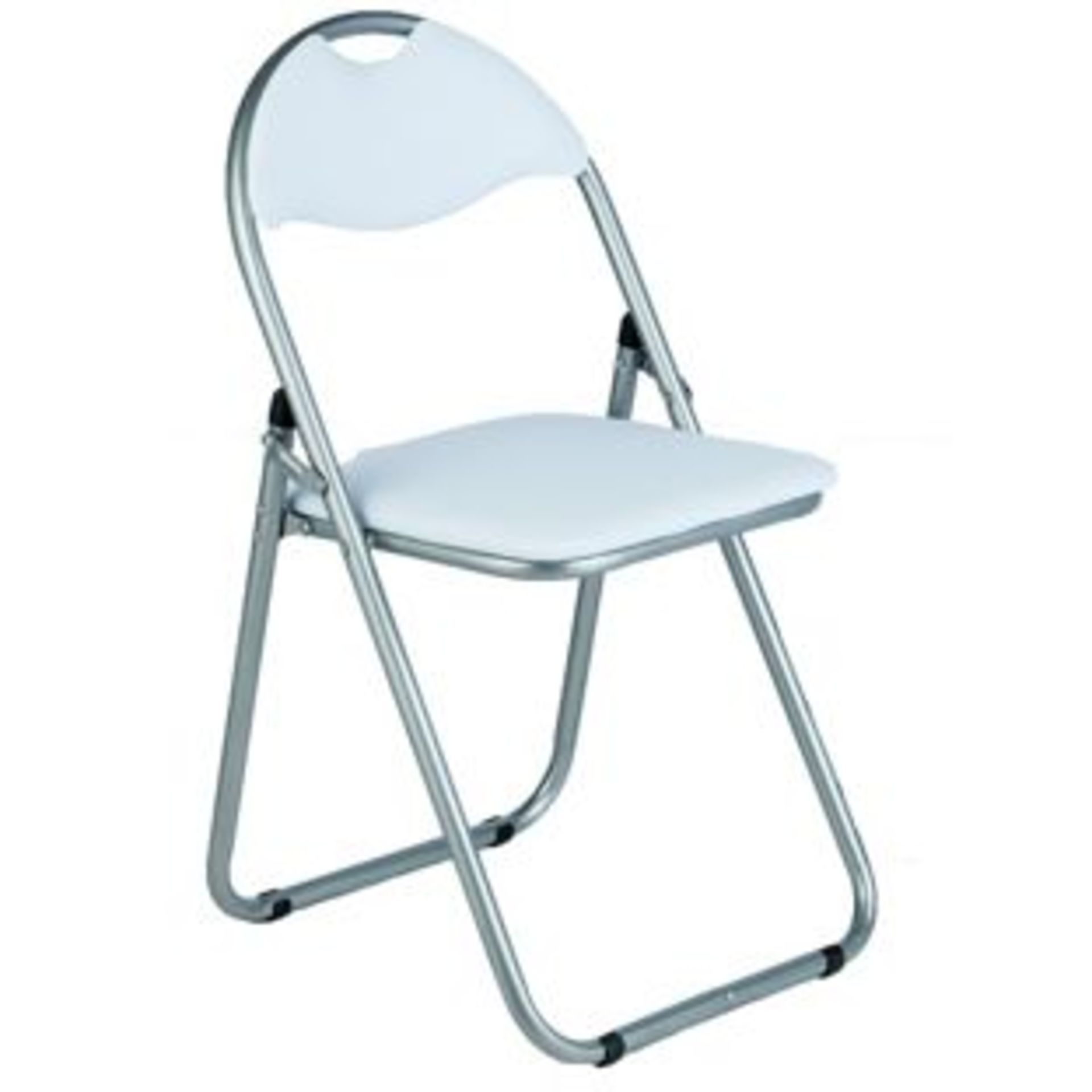 3 x Great Value Padded Folding Office Chair - White. Overall size H79, W44.5, D48cm. Two Chairs have