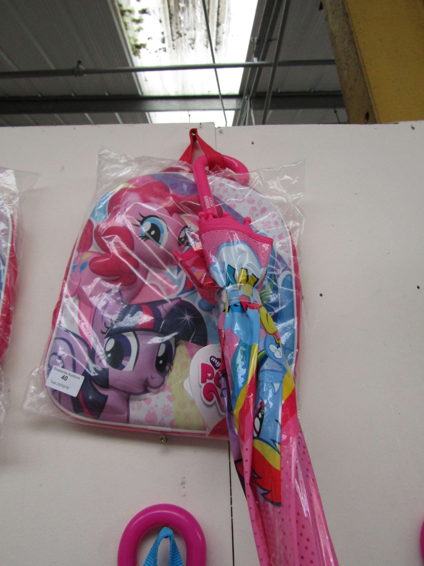 My Little Pony rucksack and umbrella set, new with tags.