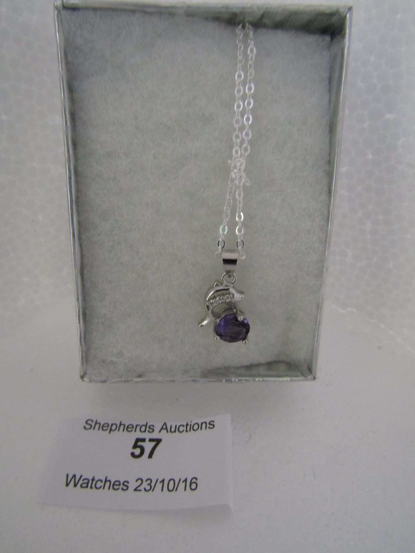 Necklace with Large Swarovski element stone, New in a Presentation box