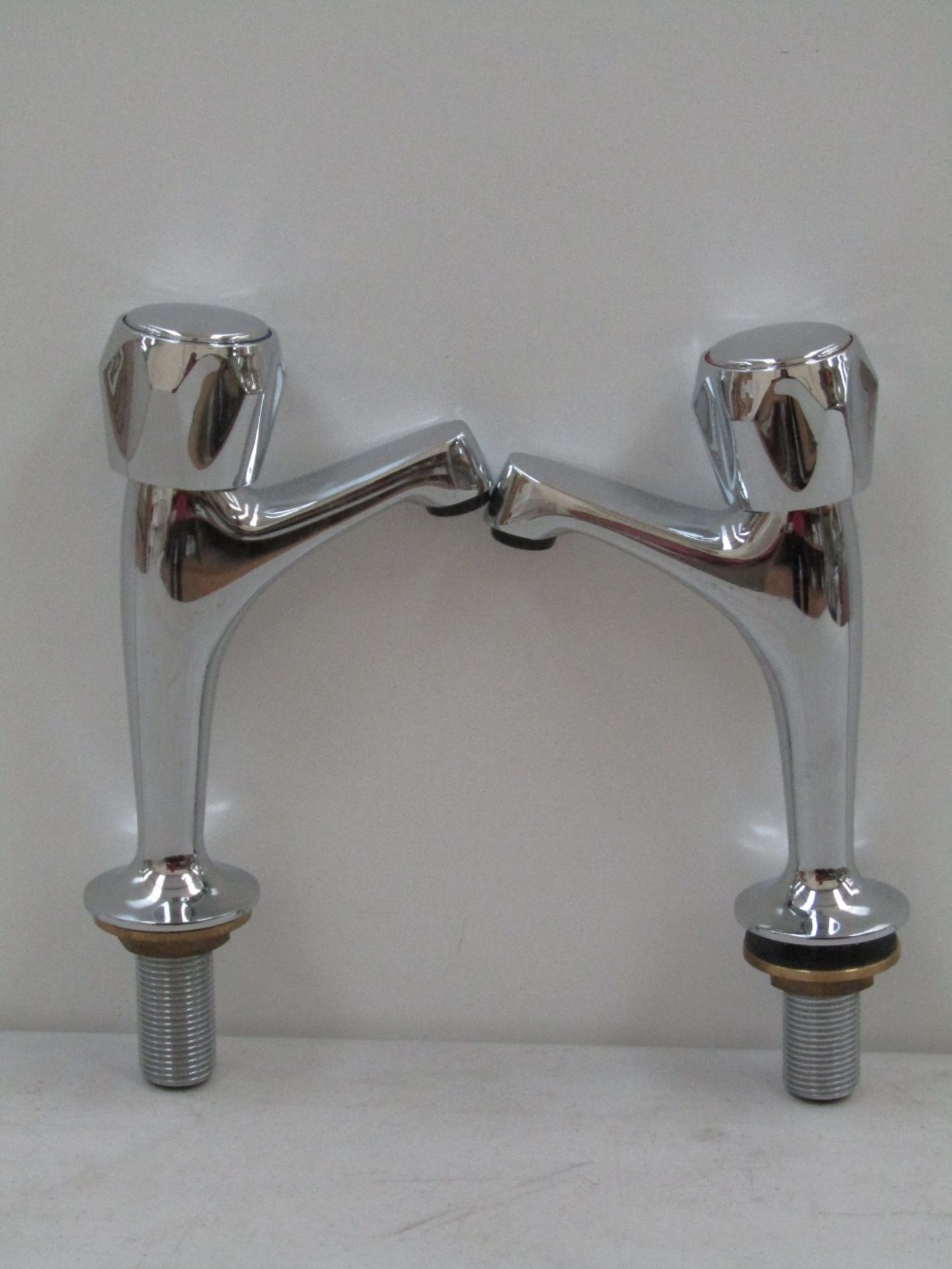 Victoria Plumb Pair of 1/2" Tall Sink Taps with Hexagon Handles. New & Boxed.