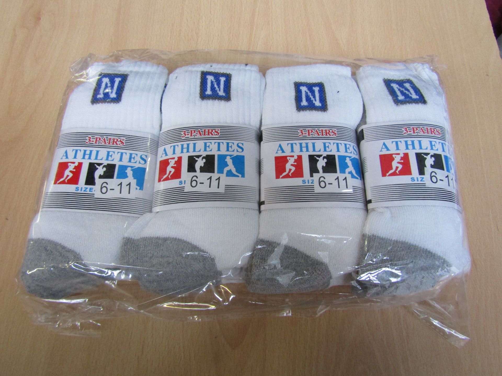 4x Packs of 3 Sports socks size 6-11, new