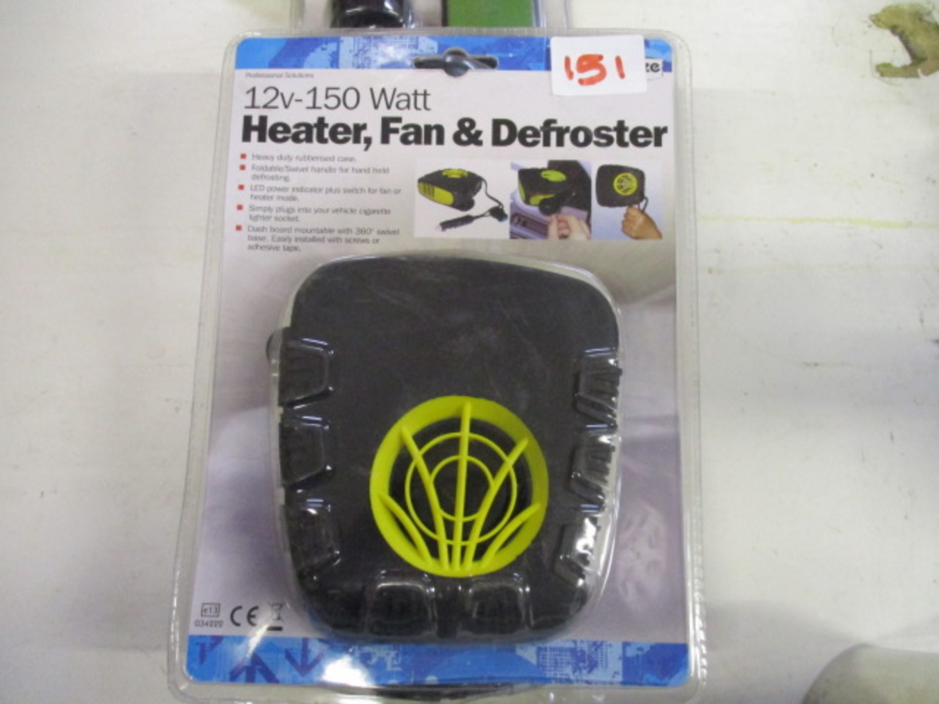 Unused and sealed 12v 150w heater and fan defroster rugged style RRP 19.99.