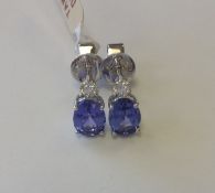 White Gold Tanzanite and Diamond Earrings. RRP £2,870