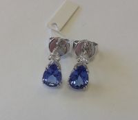 White Gold Tanzanite and Diamond Earrings. RRP £2,900