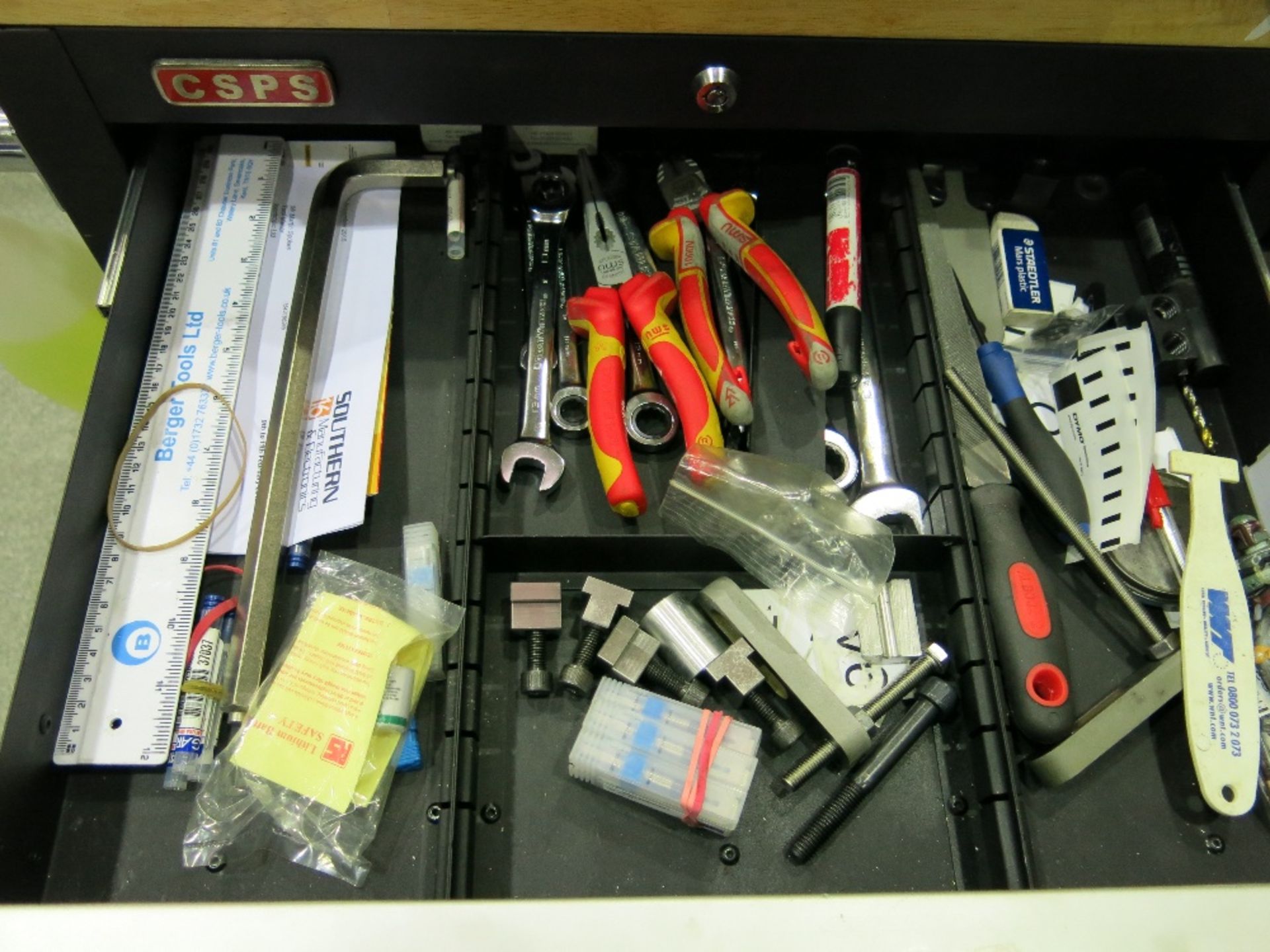 CSPS mobile 10-drawer tool cabinet with tooling contents for Hurco VMX64 - Image 11 of 12