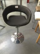 Bar Stool Cushioned Adjustable Chair with Black & White Leather finish RRP £69