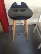 Bar Stool Style Chair with Plastic Seat & Wooden Legs