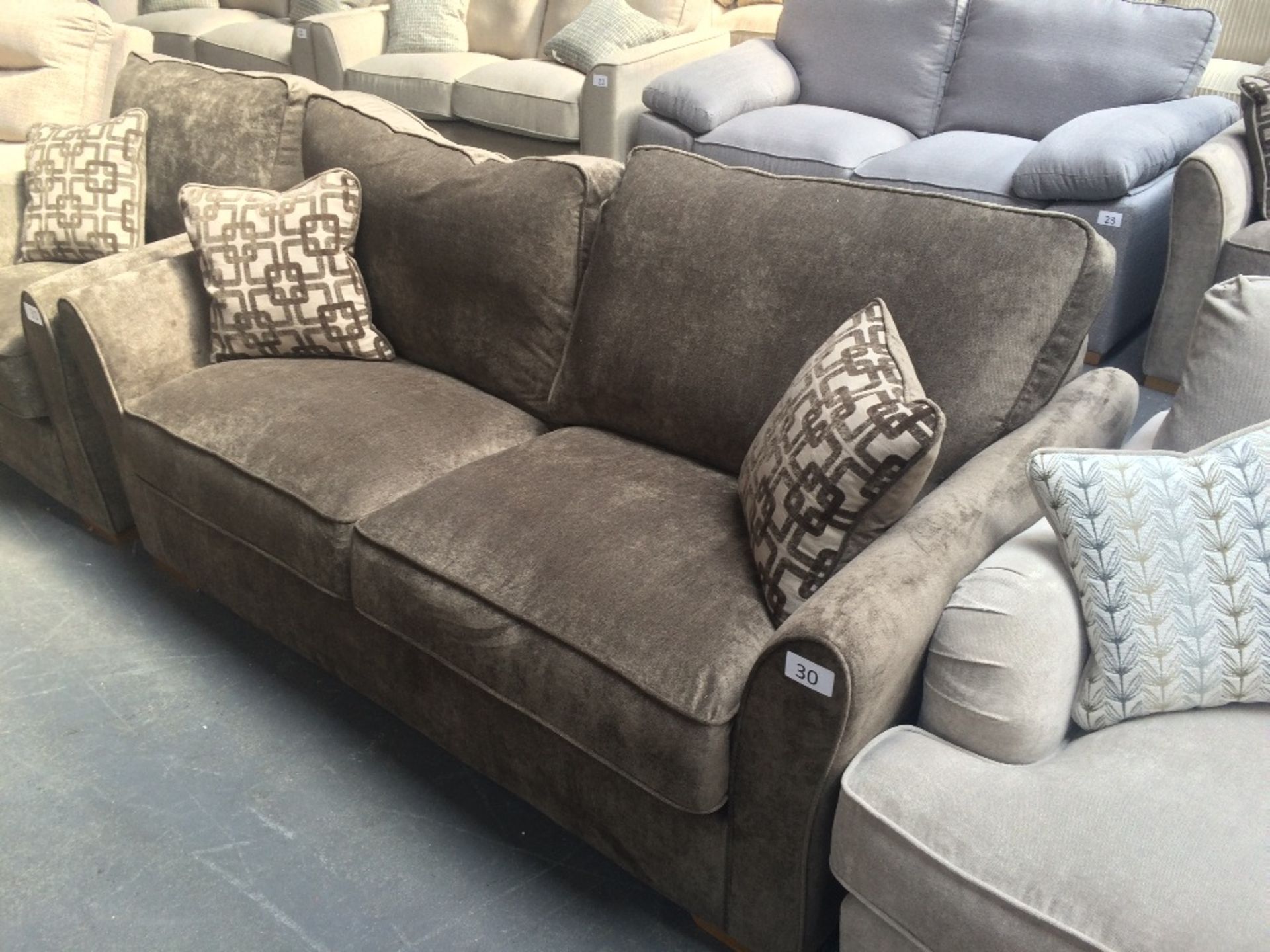 Dark Grey Upholstered Two Seater Sofa - Image 2 of 2
