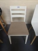 Wooden Dining Chair in White with Cushioned Seat