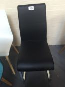 Metal Framed Black Cushioned Dining Chair