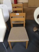 (2) Wooden Frame Dining Chairs with Cushioned Seat