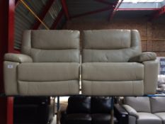 Cream Leather Electric Recliner Two Seater Sofa