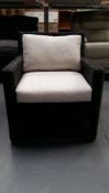 Rattan Effect Finish Garden Chair with Cushions