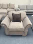 Light Brown Upholstered Arm Chair