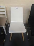 Plastic Moulded Chair with Wooden Legs