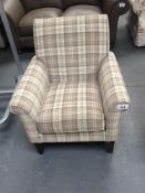 Check Pattern Upholstered Armchair