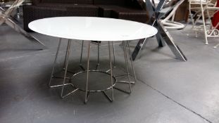 Round Low Level Glass Table & Chrome Legs