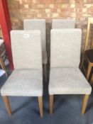 Set of Four Beige Upholstered Dining Chairs