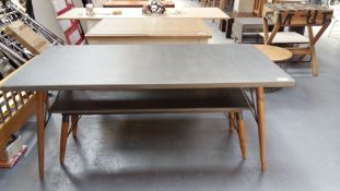 Grey Veneer Dining Table with Bench Seat