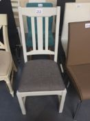 White Wooden Carved Dining Chair with Cushioned Seat