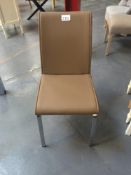 Metal Framed Cushioned Chair in Light Brown / Champagne