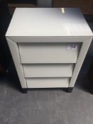 Gatsby White Three Drawer Bedside Table