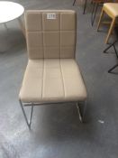 Beige Leather Dining Chair