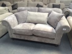 Grey Upholstered Two Seater Sofa