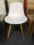 (2) Plastic Moulded Wooden Leg Chairs