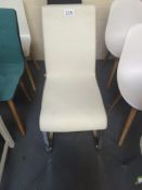 Metal Framed White Cushioned Dining Chair