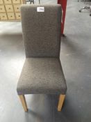 High Back Upholstered Grey Dining Chair