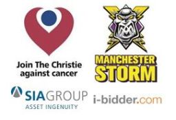 Fantastic support to the Christie Charity Auction from i-bidder, SIA Group & Manchester Storm IHC