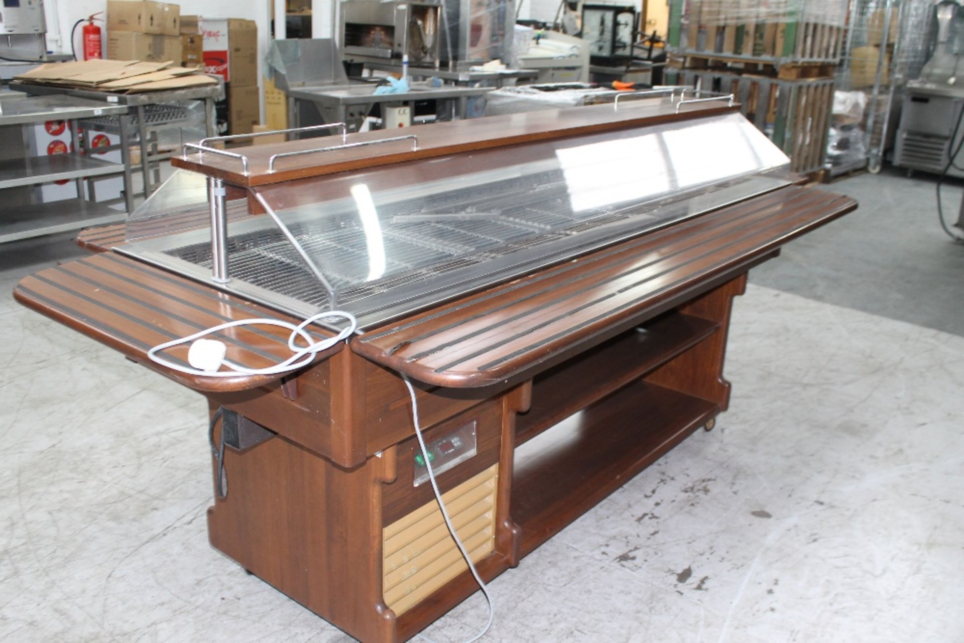 Techfrigo Refrigerated Salad Buffet Unit with Dark Wood Tray Rails – Lovely condition - Image 4 of 6