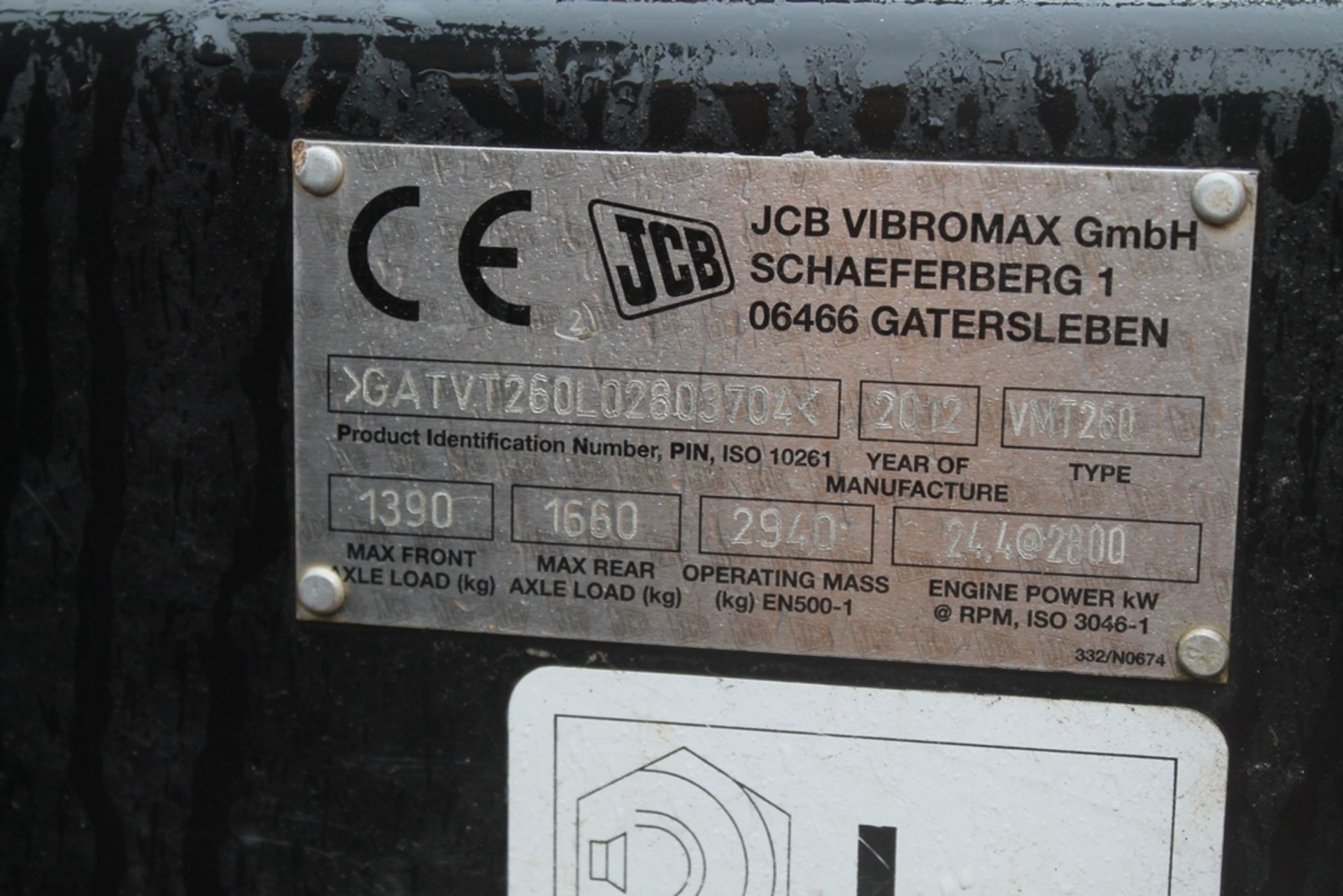 JCB VIBROMAX 280 ROLLER, , PLUS VAT, , Year 2013, U, - Image 3 of 3