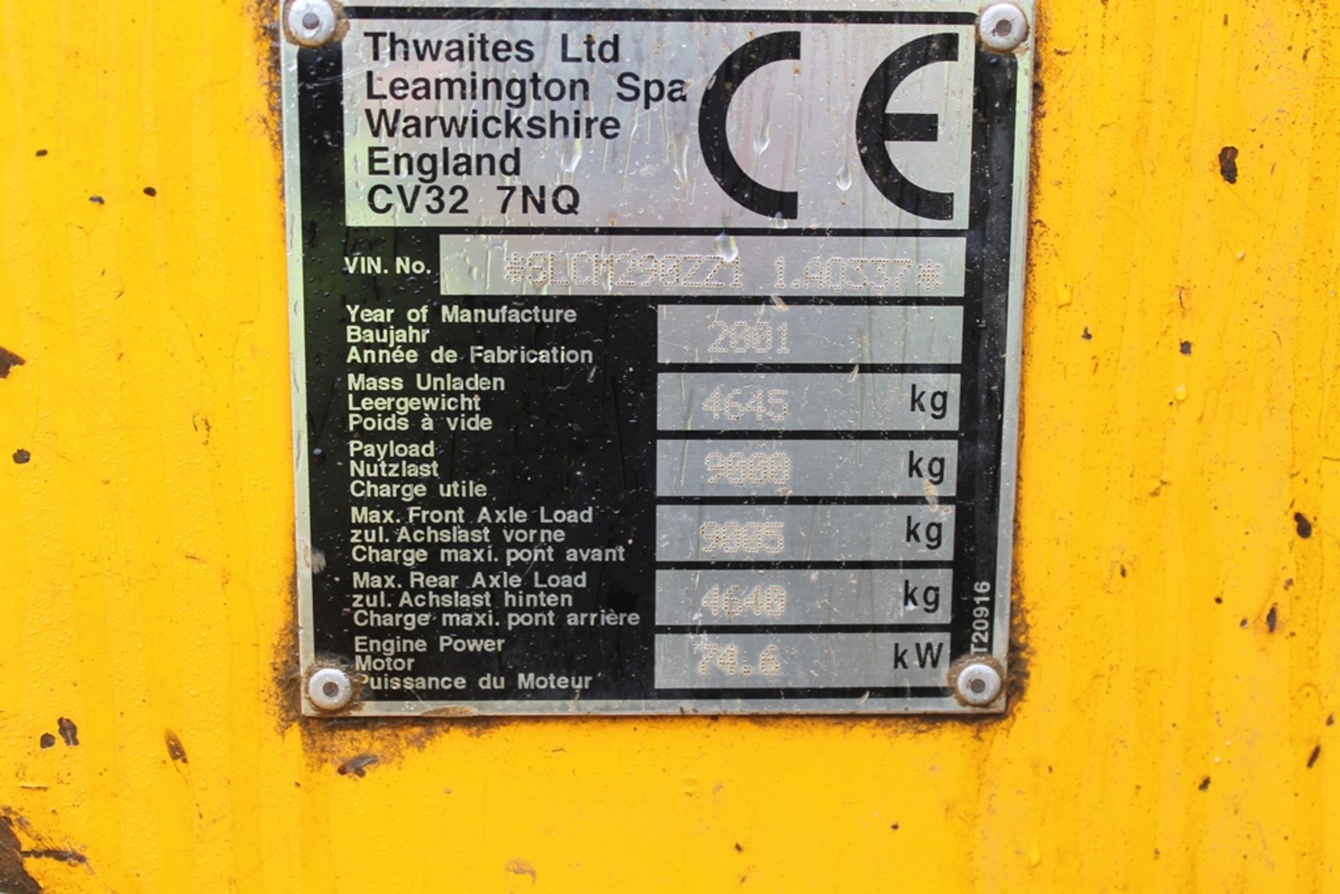 Thwaites 9 tonne Dumper - 4000cc X - Other - Image 3 of 4