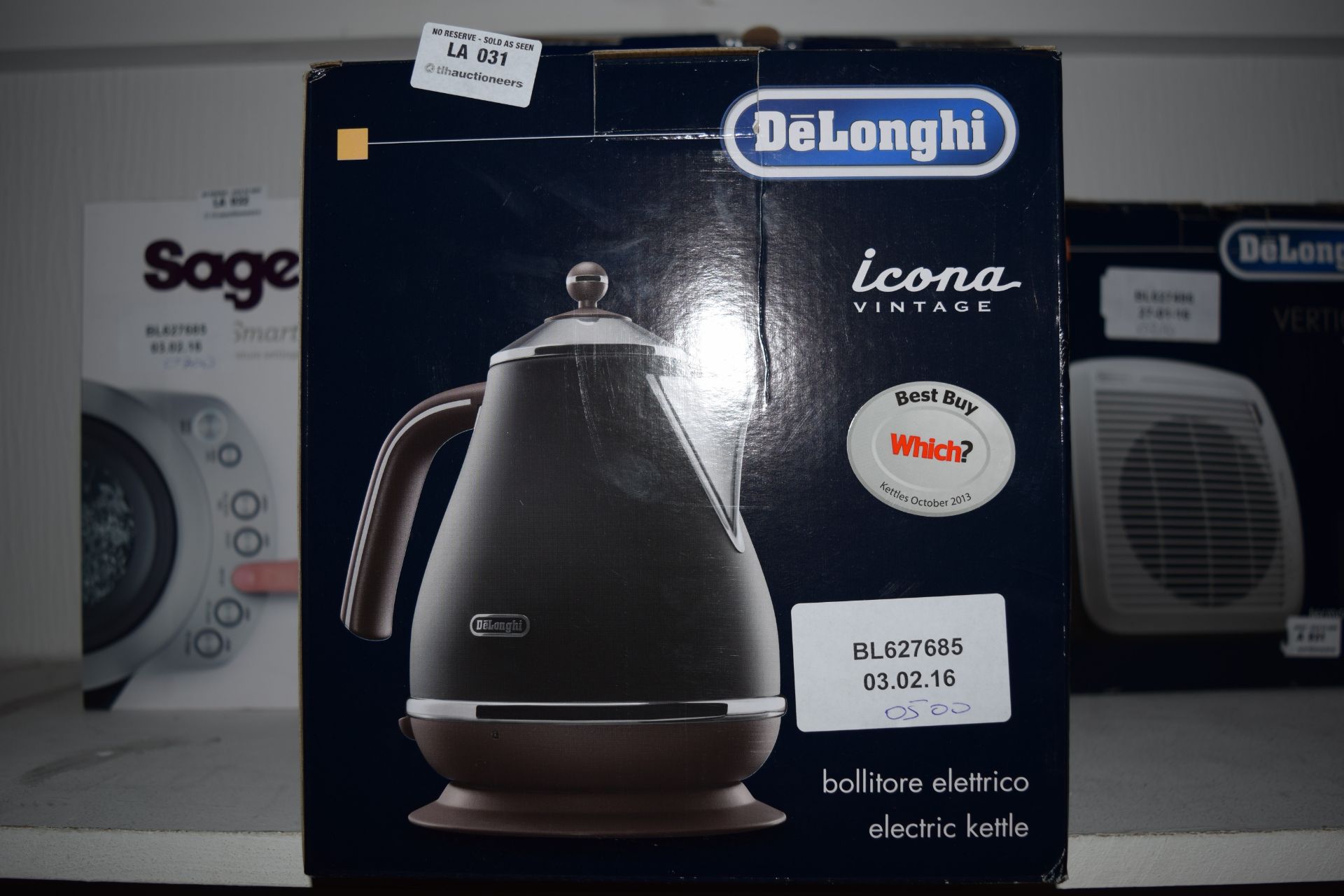 BOXED DELONGHI IKONA VINTAGE ELECTRIC KETTLE RRP£50 (3.2.15)