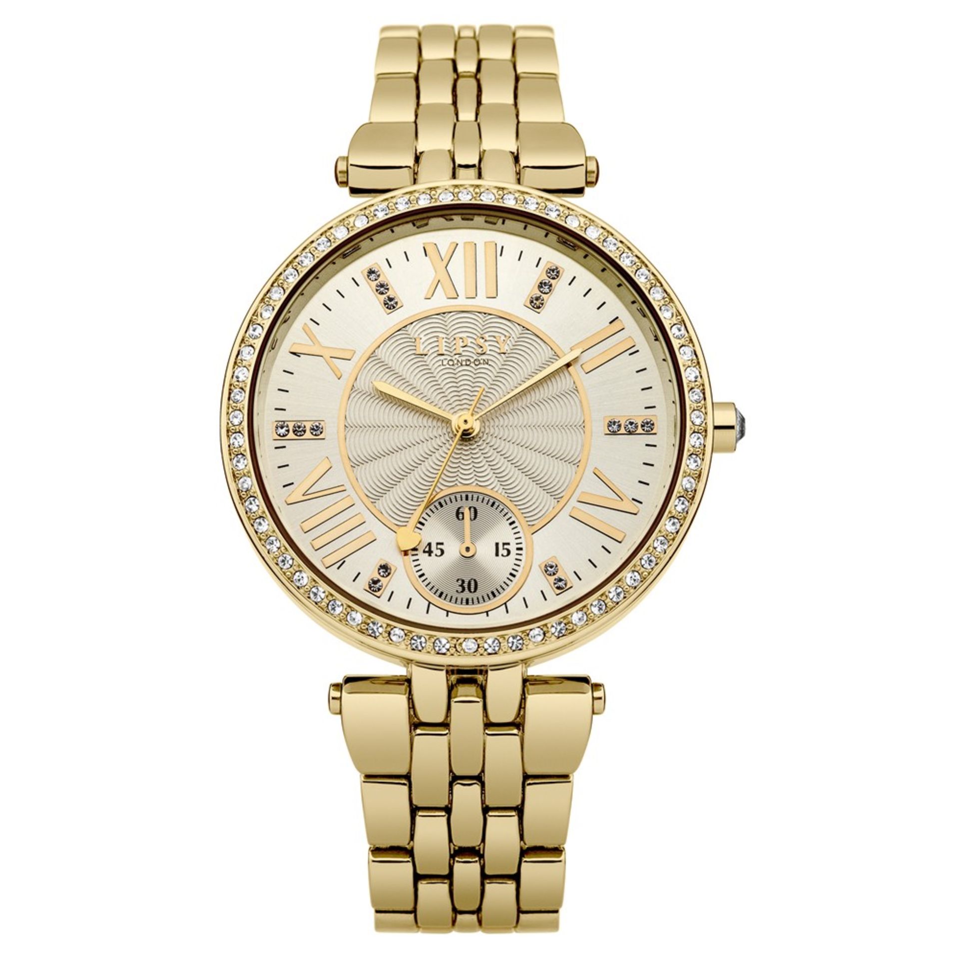 Boxed Brand New, LIPSY LADIES GOLD TONE BRACELET WATCH WITH GOLD TONE DIAL, RRP-£45.00 (DA)