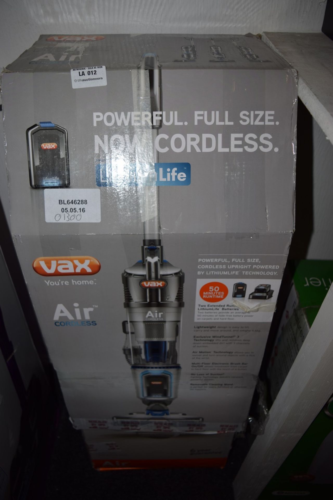 1X BOXED VAX AIR CORDLESS UPRIGHT VACUUM CLEANER RRP £130