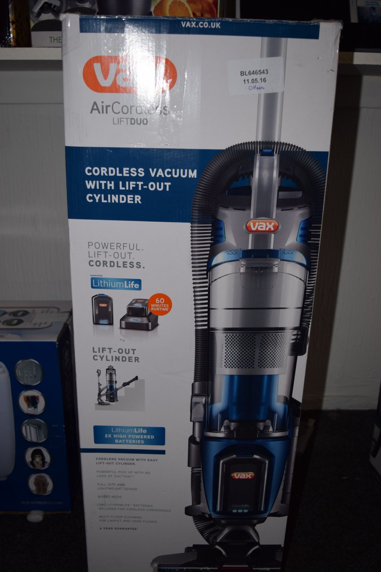 1 X BOXED VAX AIR LIFT CORDLESS UPRIGHT VACUUM CLEANER RRP £140 11.05.2016