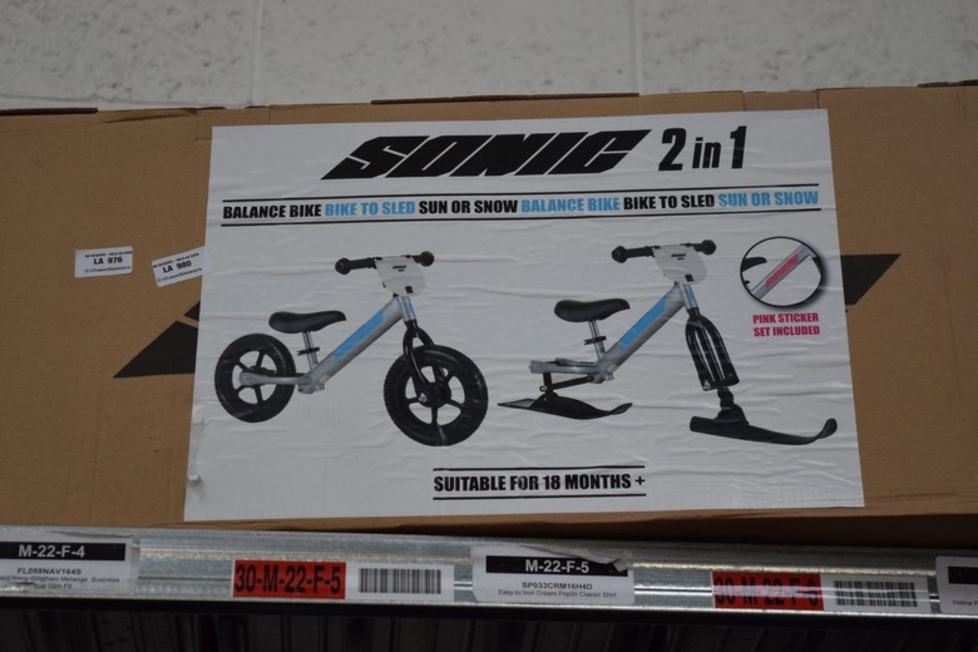 1 X BOXED SONIC 2-IN-1 BALANCE BIKE SLED RRP £50