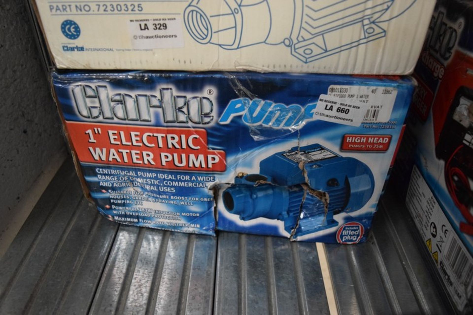 1 X BOXED CLARKE 1INCH ELECTRIC WATER PUMP RRP £45 (06.06.16)