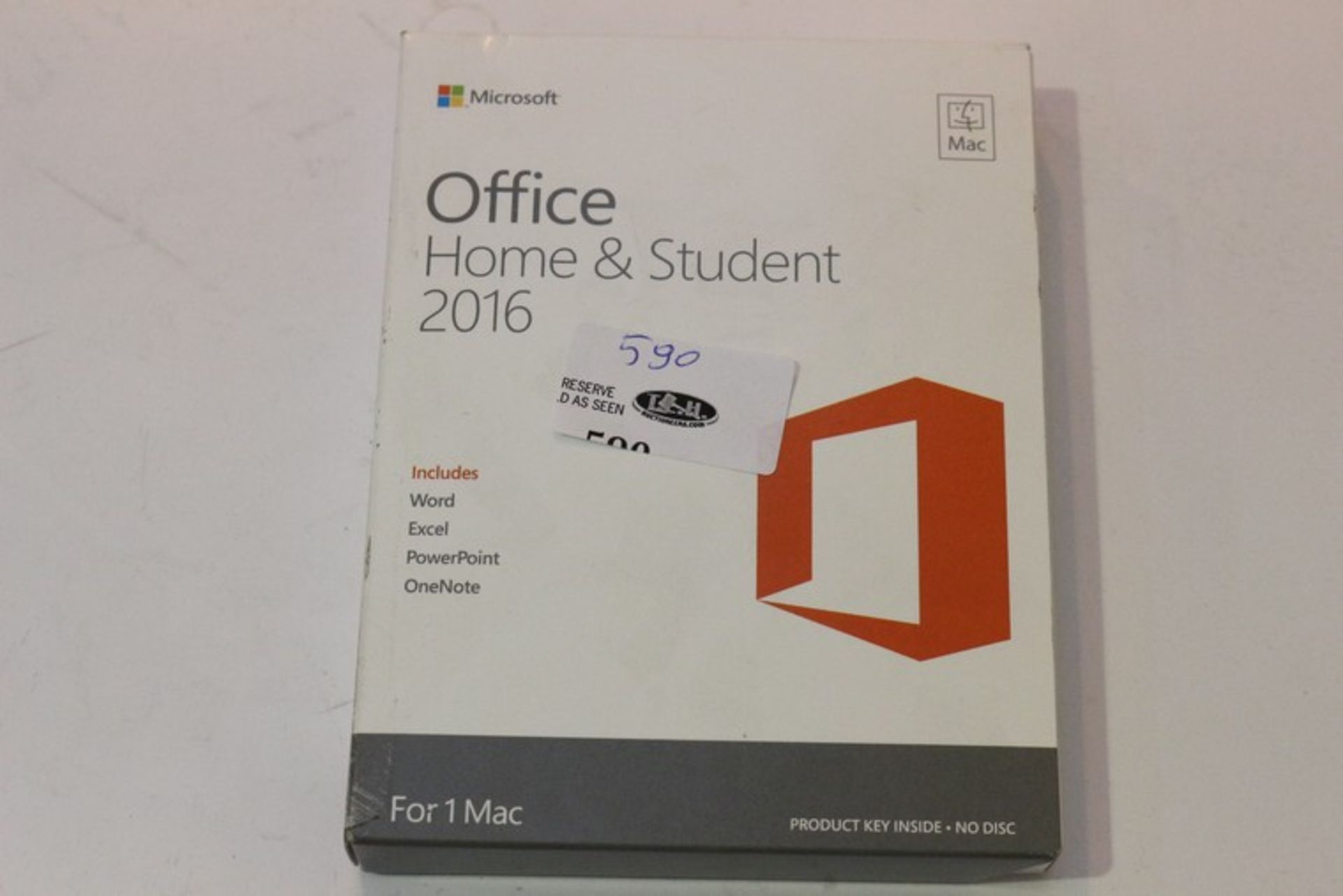 1 x BOXED MICROSOFT HOME OFFICE STUDENT PACK 2016 FOR MAC (22.4.16) *PLEASE NOTE THAT THE BID