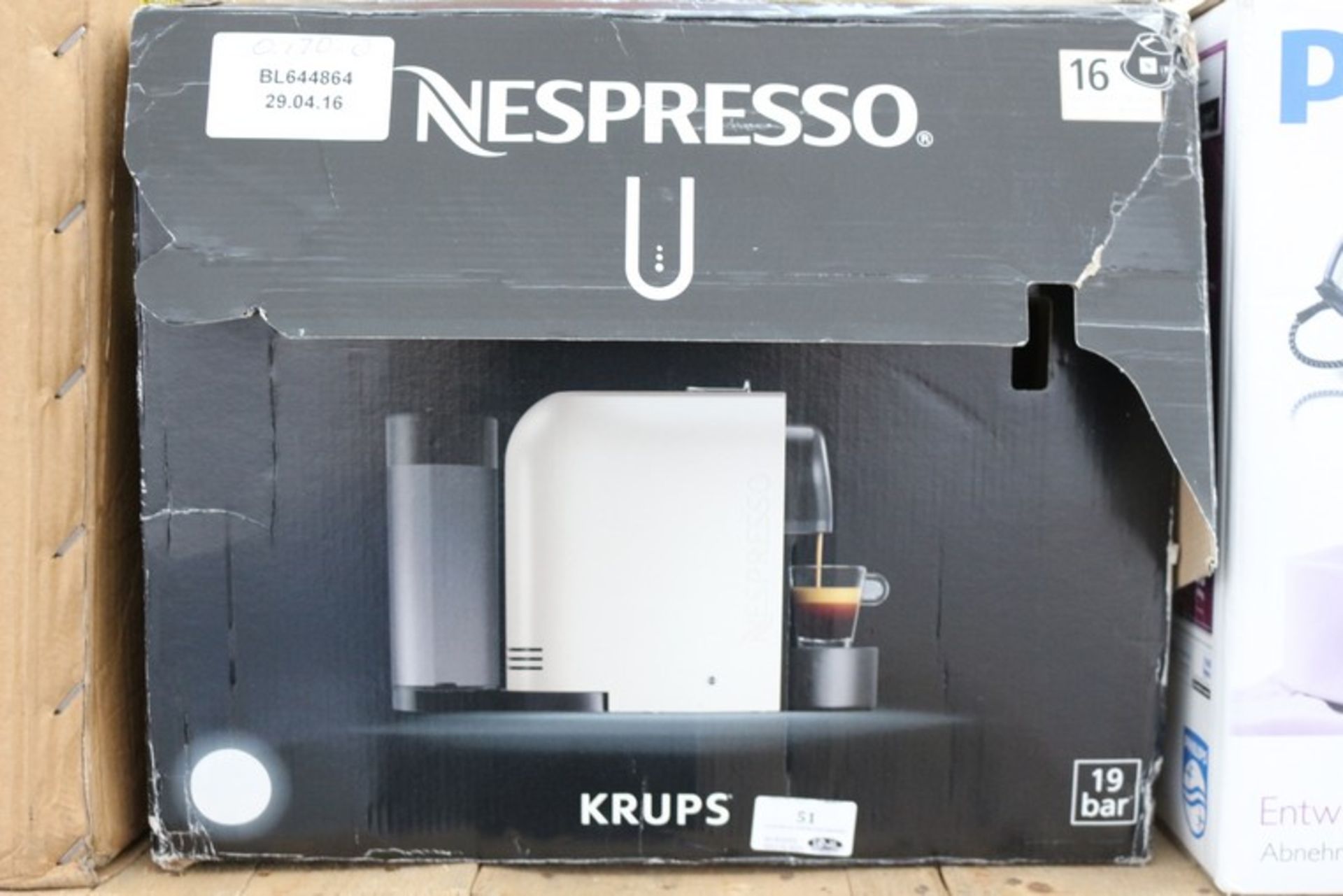 1 x BOXED DELONGHI NESPRESSO KRUPS CAPPUCCINO COFFEE MAKER RRP £170 (29.4.16) *PLEASE NOTE THAT