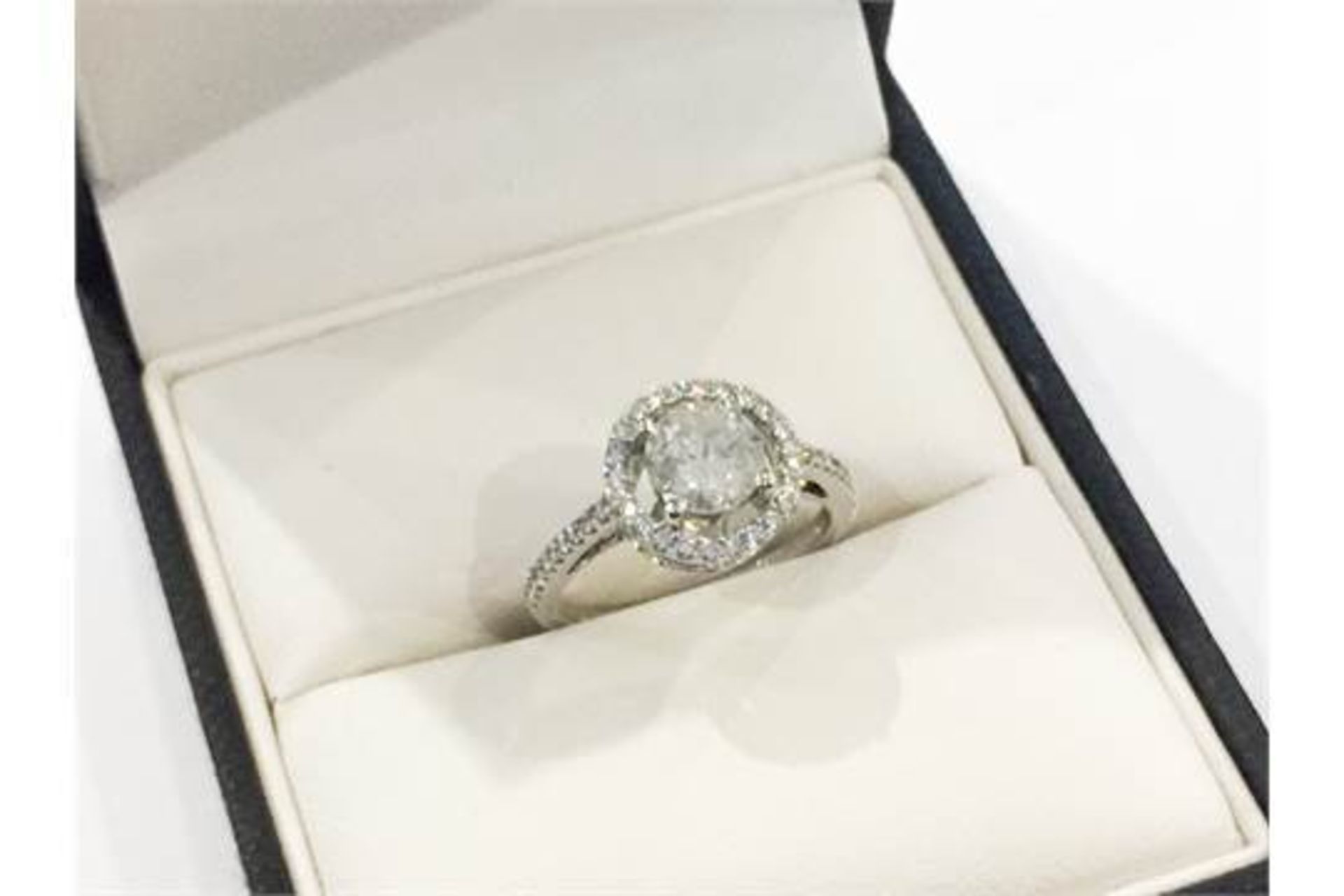 14ct WHITE GOLD LADIES RING, SET WITH A SINGLE SOLITAIRE DIAMOND, DIAMOND SIZE- 1.14 CARAT, SET